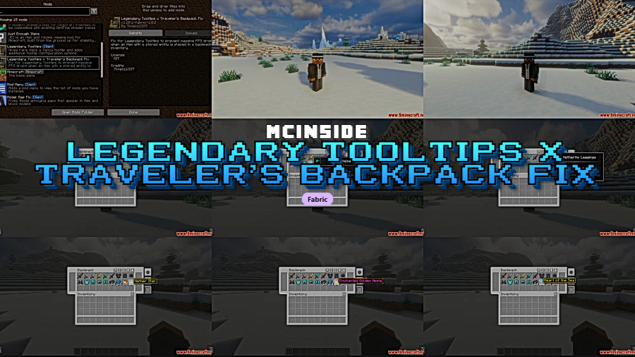 Legendary Tooltips x Traveler's Backpack Fix Mod for Minecraft