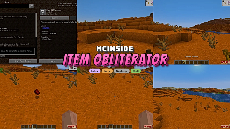 Item Obliterator Mod for Minecraft