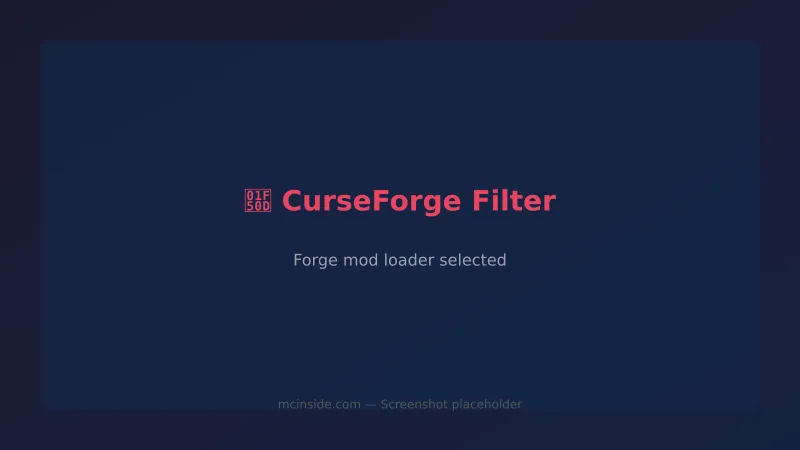 CurseForge filter showing Forge mod loader selection