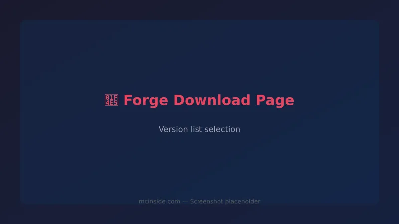 Forge download page with version selection