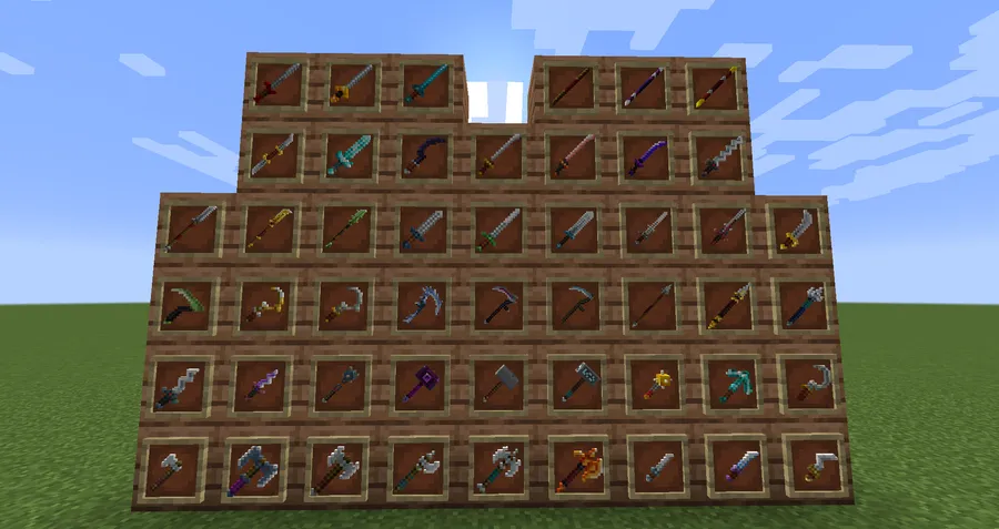 MC Dungeons Weapons Mod (1.20.1) Screenshot
