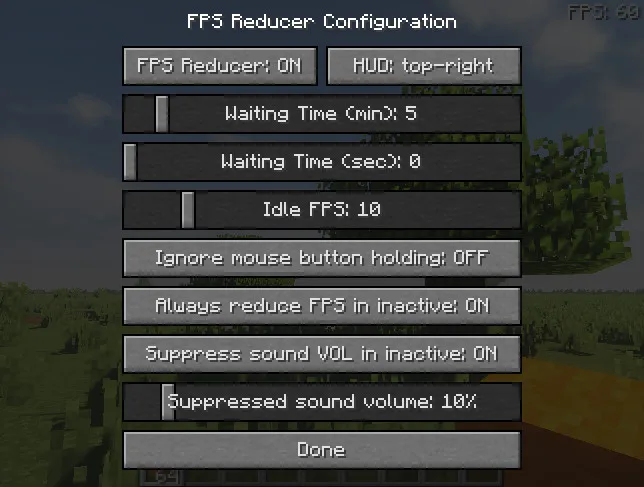 FPS Reducer Mod (26.1) Screenshot