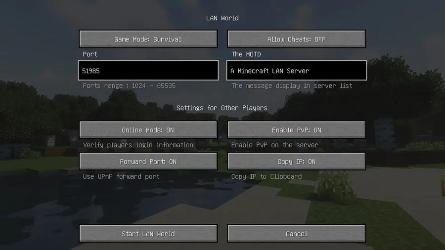 LAN World Plug-n-Play (mcwifipnp) Mod (26.1) Screenshot