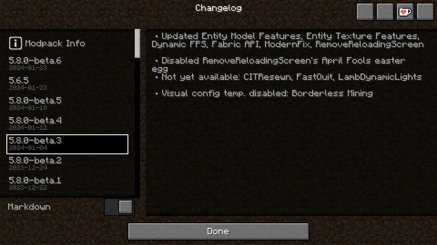 Modpack Update Checker Mod (1.21.6) Screenshot