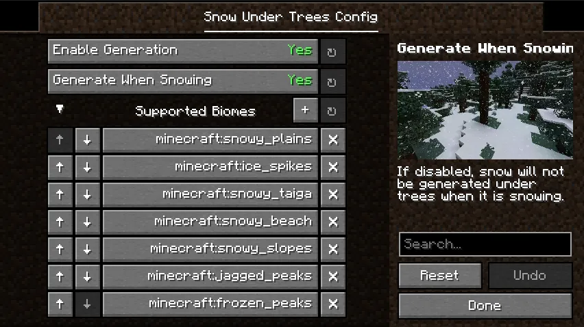 Snow Under Trees (Fabric) Mod (26.1.1) Screenshot