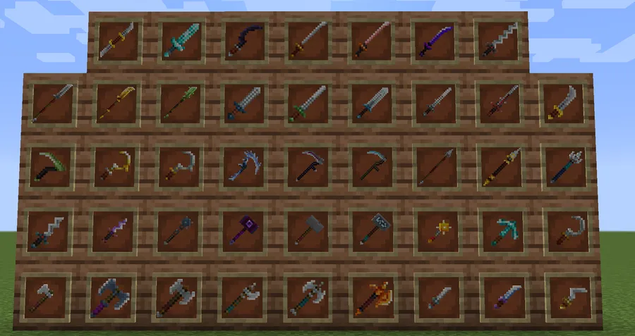 MC Dungeons Weapons Mod (1.20.1) Screenshot