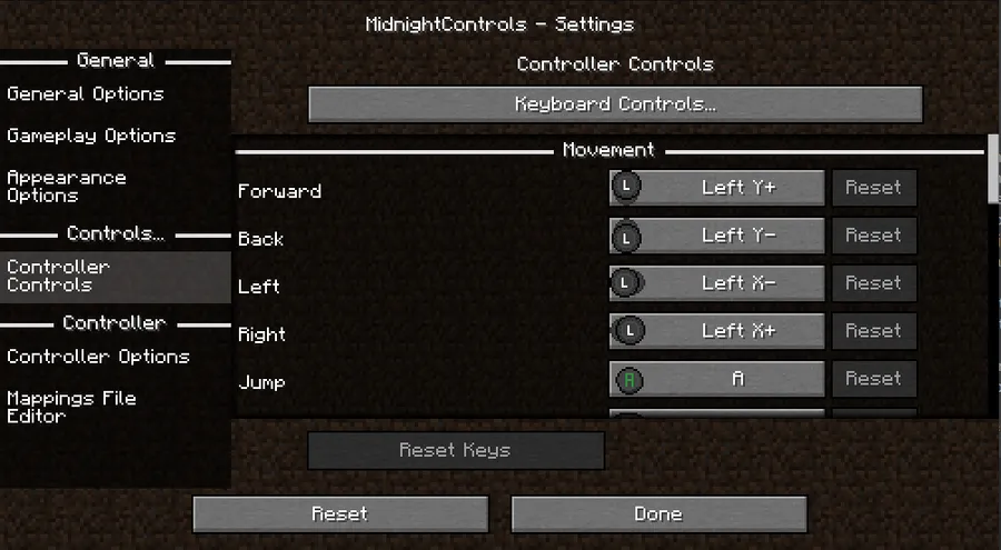 MidnightControls Mod (26.1) Screenshot