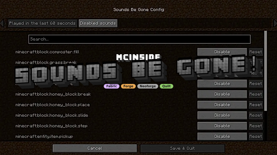 Sounds Be Gone! Mod (1.21.11) - thumbnail