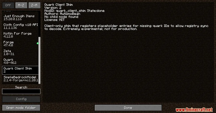 A Quarky Registry Fix Mod screenshot 1 showing mod in action