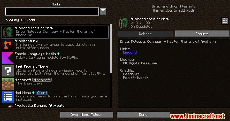 Archers Mod screenshot 1 showing mod in action