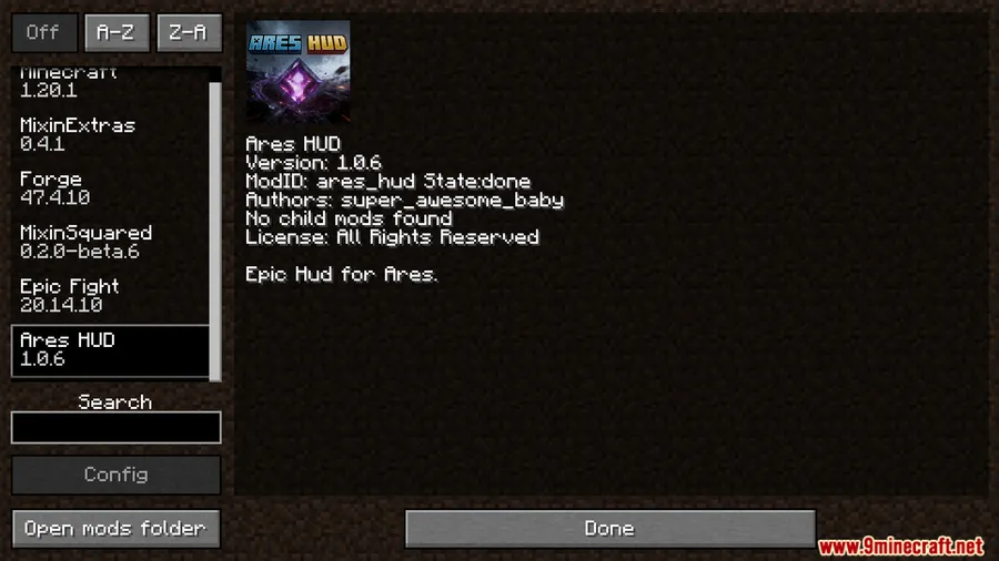 Ares HUD Mod screenshot 1 showing mod in action