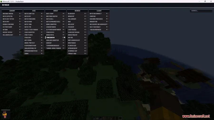 Astralux Client Mod screenshot 1 showing mod in action