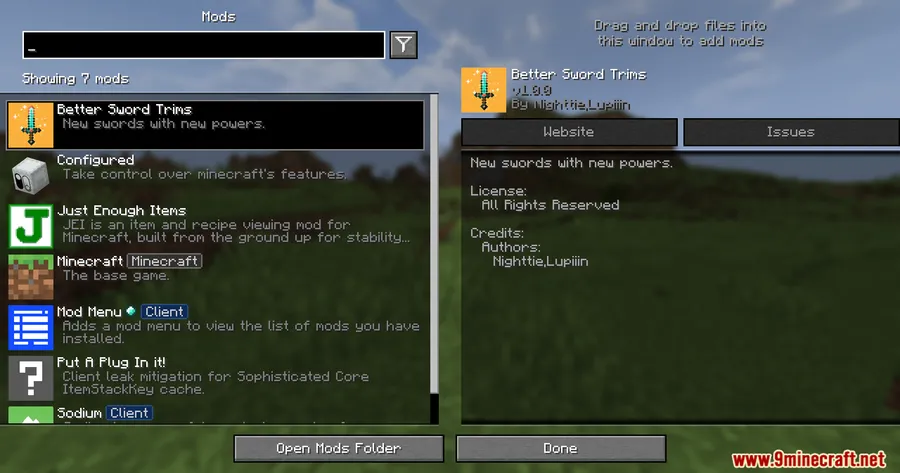 Better Swords Trims Mod screenshot 1 showing mod in action