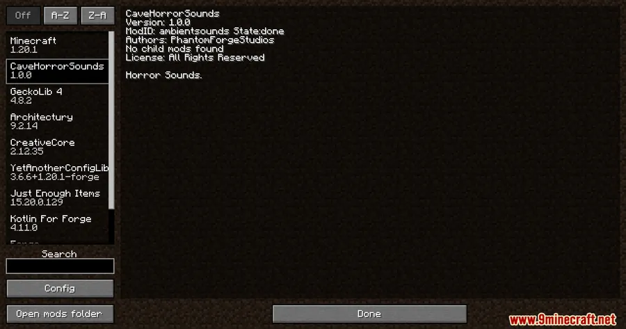 Cave Horror Sounds Mod screenshot 1