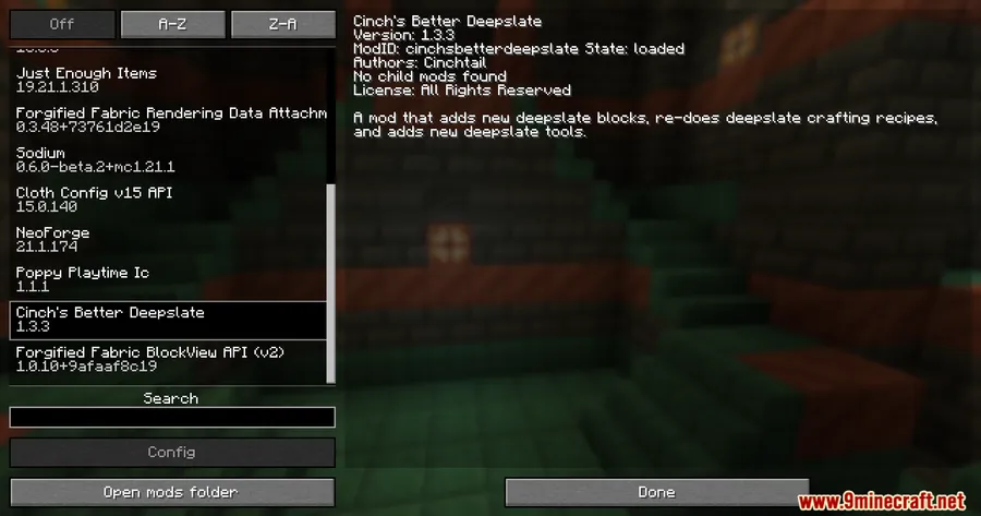 Cinch's Better Deepslate Mod screenshot 1 showing mod in action