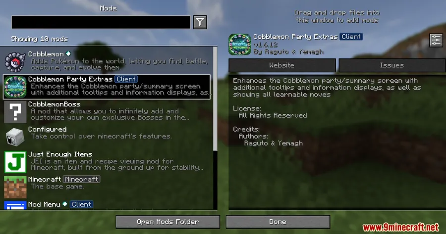 Cobblemon Party Extras Mod screenshot 1