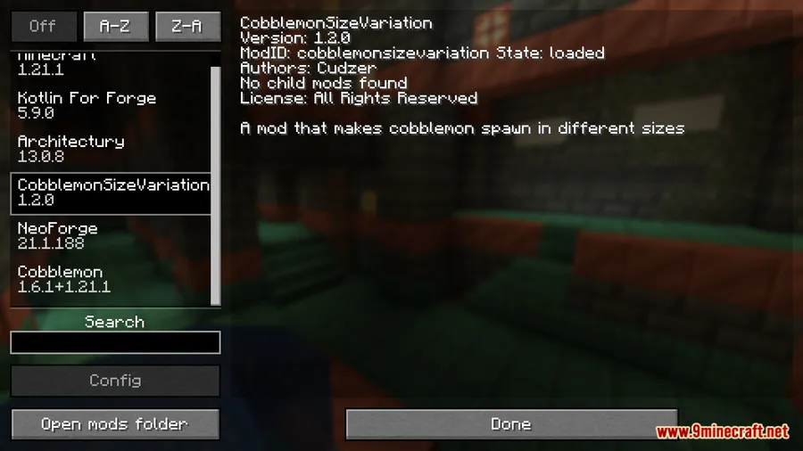 Cobblemon Size Variations Mod screenshot 1 showing mod in action
