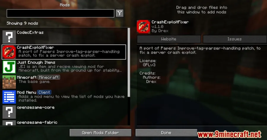 Crash Exploit Fixer Mod screenshot 1