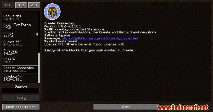 Create Connected Mod screenshot 1 showing mod in action