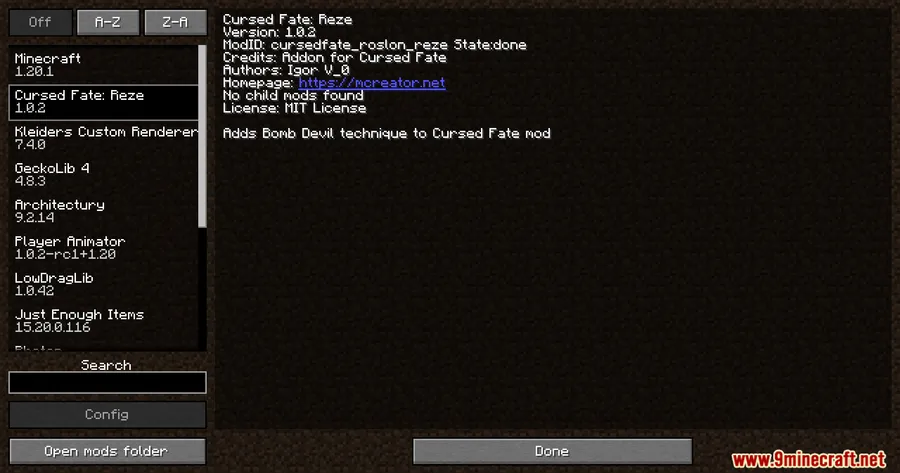 Cursed Fate Reze Mod screenshot 1 showing mod in action