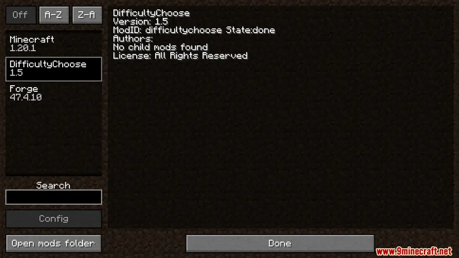 Difficulty Choose Mod screenshot 1