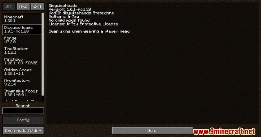 Disguise Heads Mod screenshot 1 showing mod in action