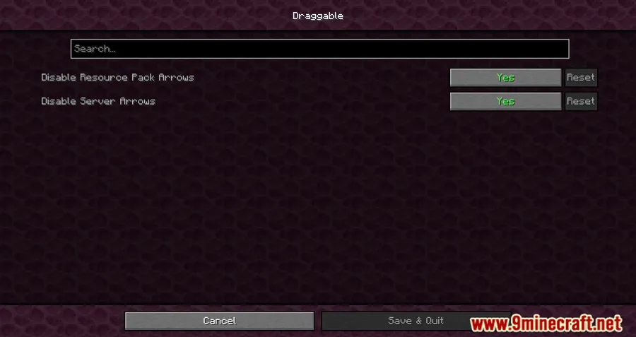 Draggable Lists Mod screenshot 2 showing mod in action