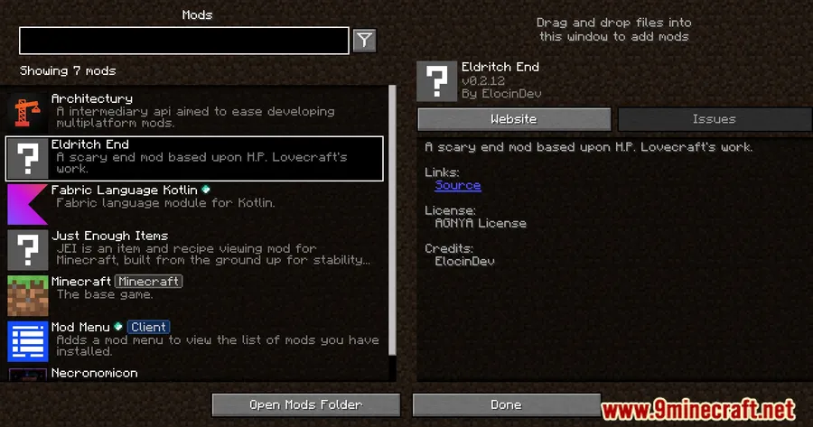 Eldritch End Mod screenshot 1 showing mod in action