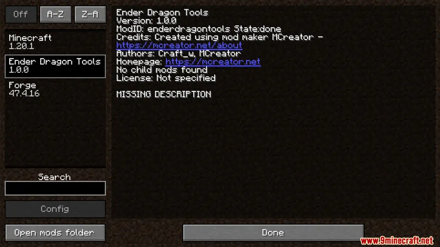 Ender Dragon Tools Mod screenshot 1
