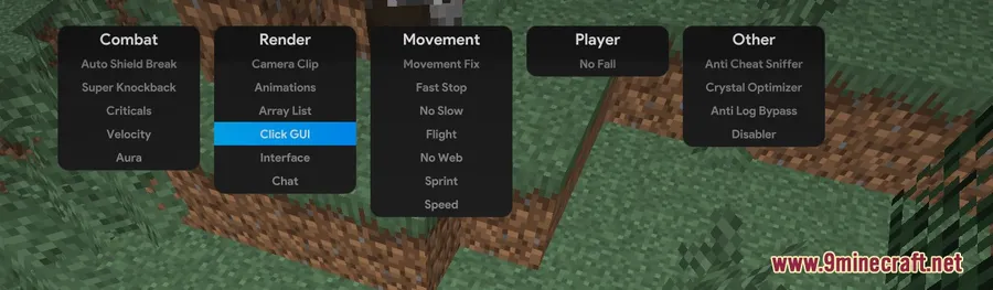 Ethane Client Mod screenshot 1 showing mod in action