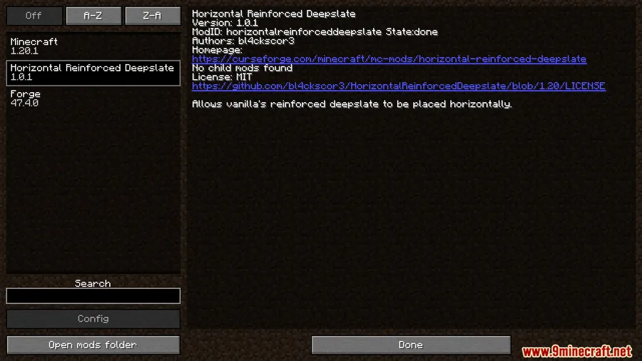Horizontal Reinforced Deepslate Mod screenshot 1