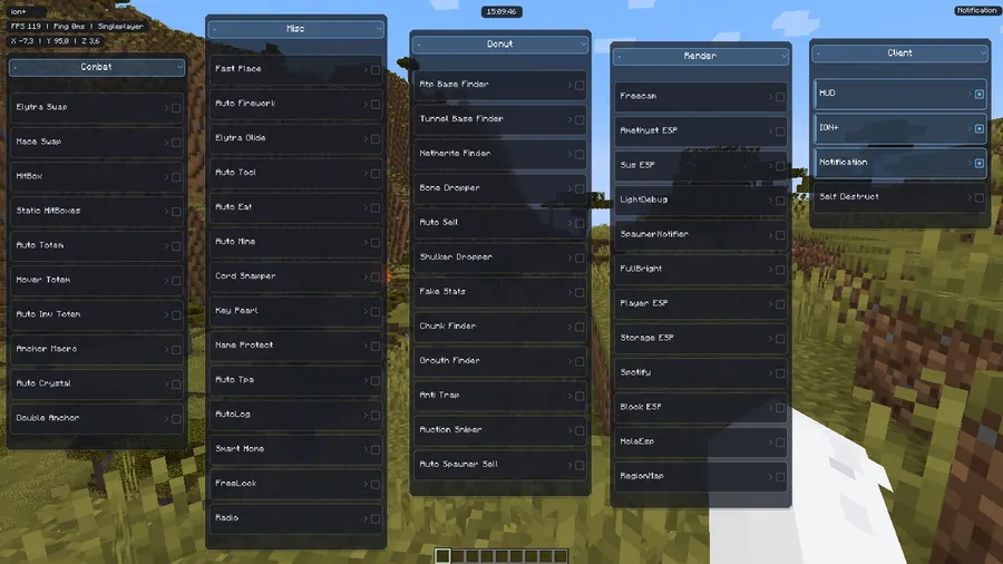 Ion+ Client Mod screenshot 1