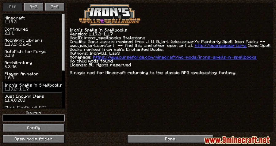 Iron's Spells 'n Spellbooks Mod screenshot 1 showing mod in action