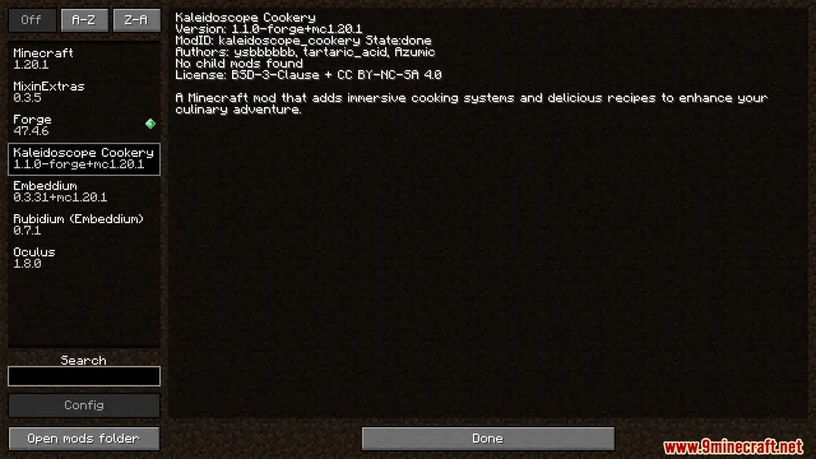 Kaleidoscope Cookery Mod screenshot 1 showing mod in action