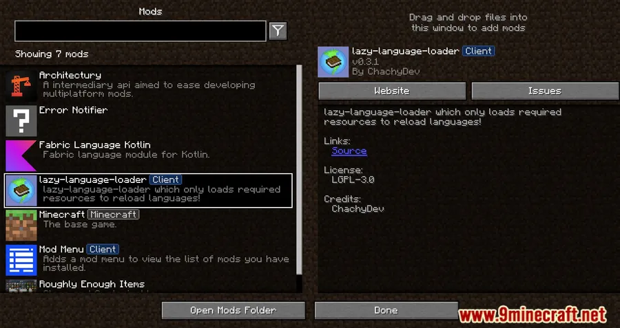 Lazy Language Loader Mod screenshot 1 showing mod in action