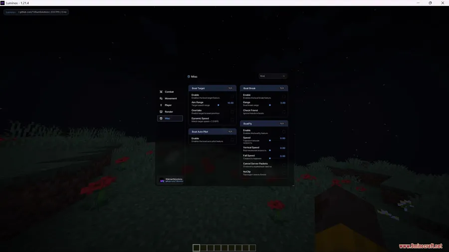 Leminx Client Mod screenshot 1 showing mod in action