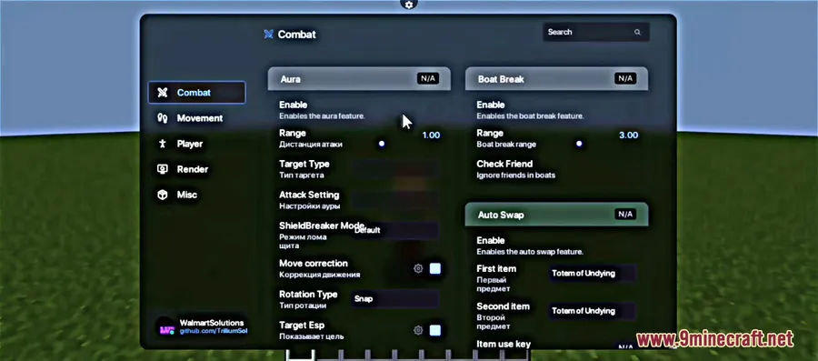 Leminx Client Mod screenshot 2 showing mod in action