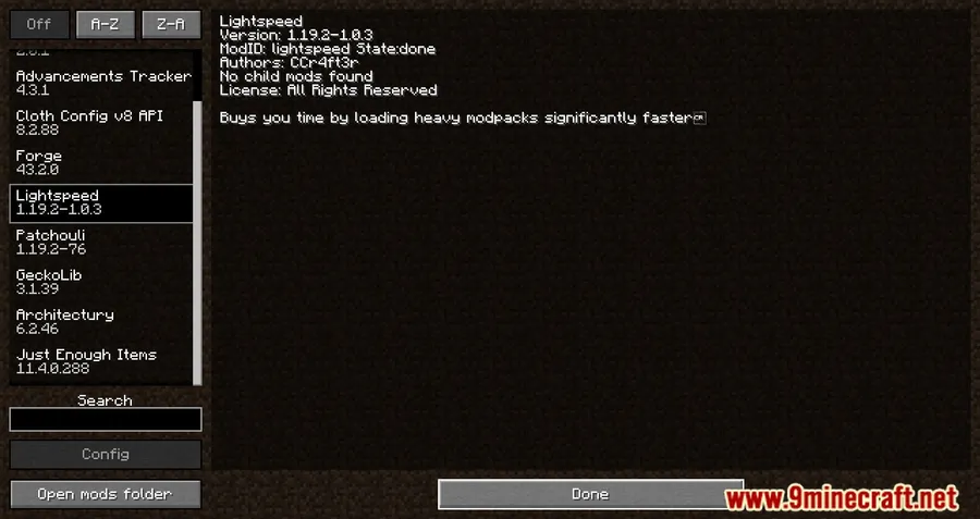 Lightspeed Mod screenshot 1 showing mod in action