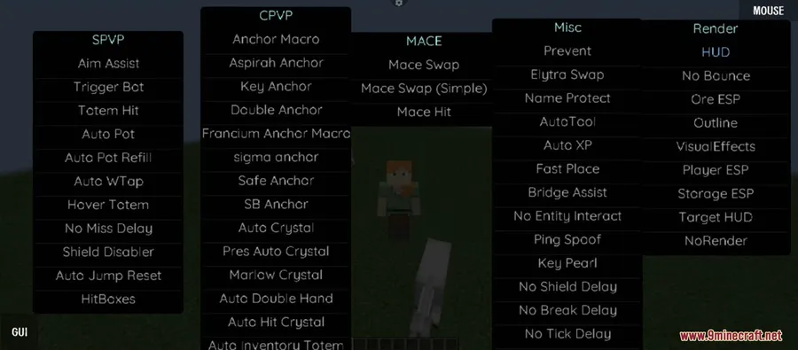 Mist Client Mod screenshot 2 showing mod in action