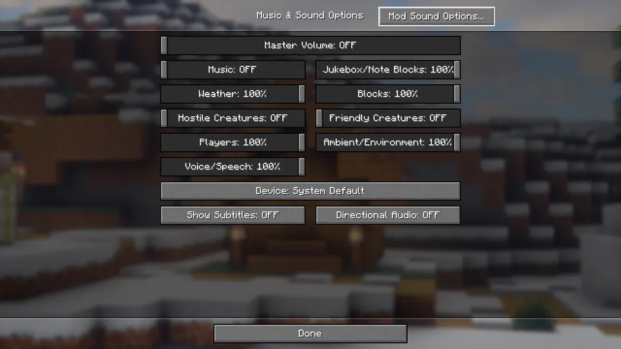 Mod Sound Volume Options Mod screenshot 2