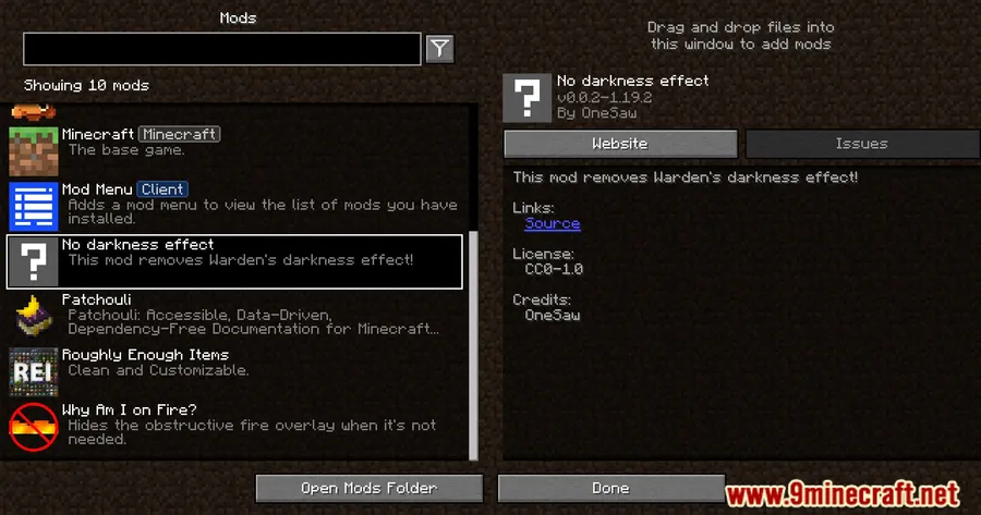 No Darkness Effect Mod screenshot 1