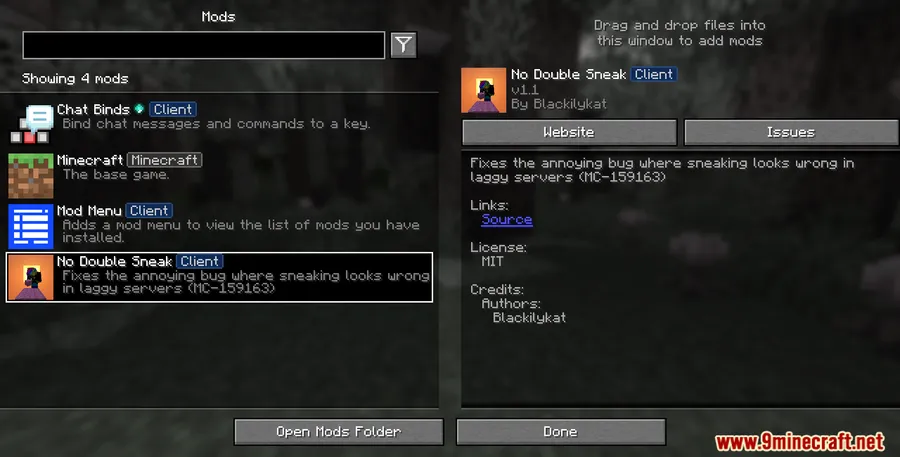 No Double Sneak Mod screenshot 1