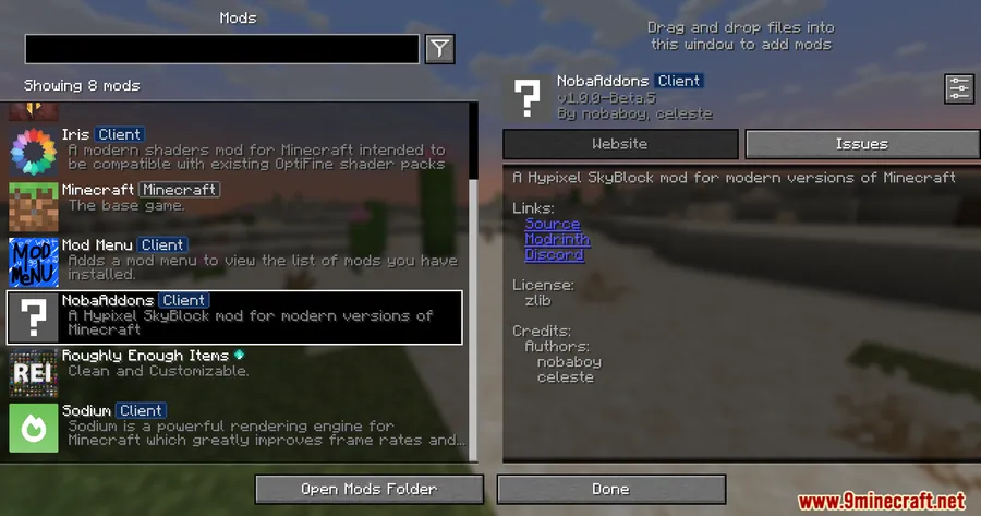 Noba Addon Mod screenshot 1
