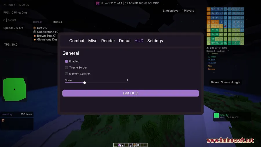 Nova Patched Client Mod screenshot 1 showing mod in action