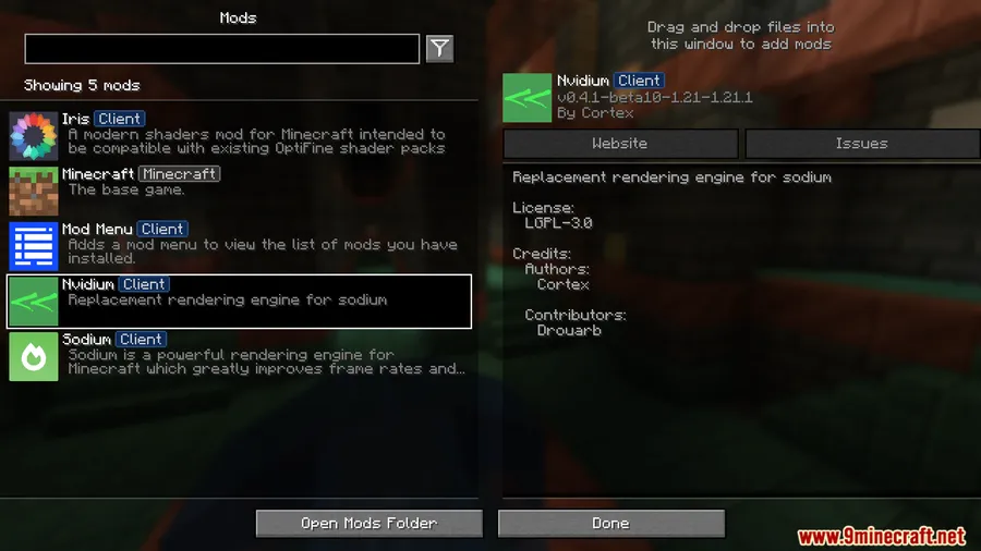 Nvidium Ported Mod screenshot 1 showing mod in action