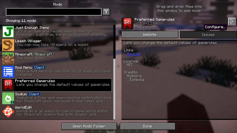 Preferred Gamerules Mod screenshot 1