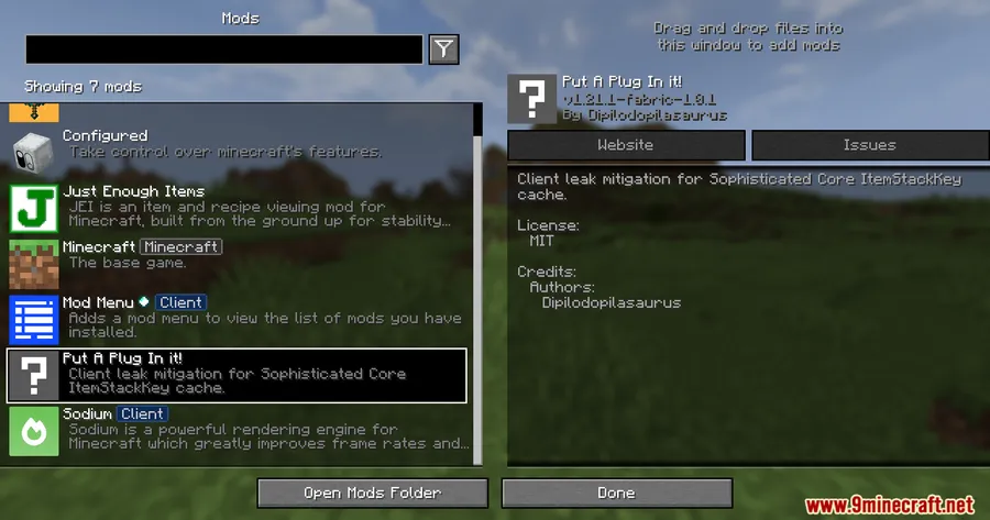 Put A Plug In It Mod screenshot 1 showing mod in action