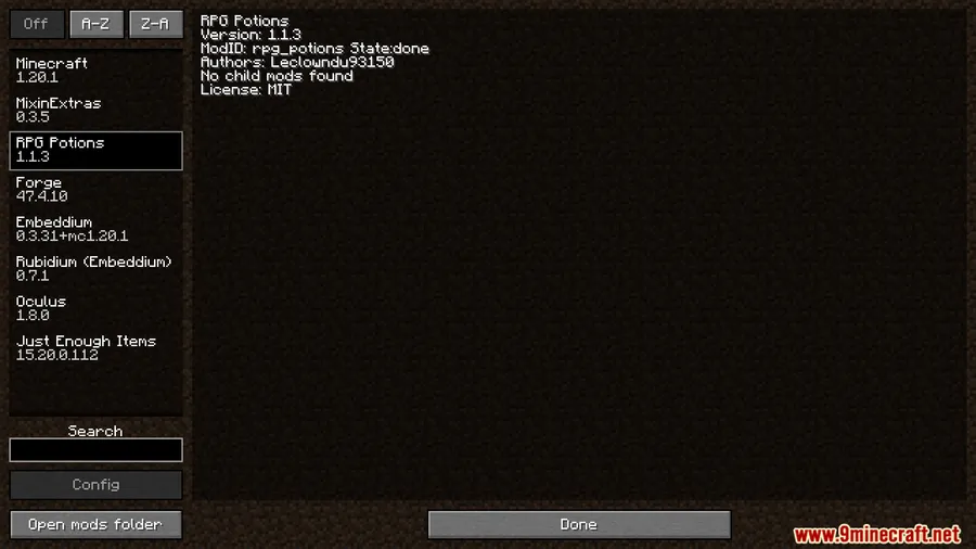 RPG Potions Mod screenshot 1