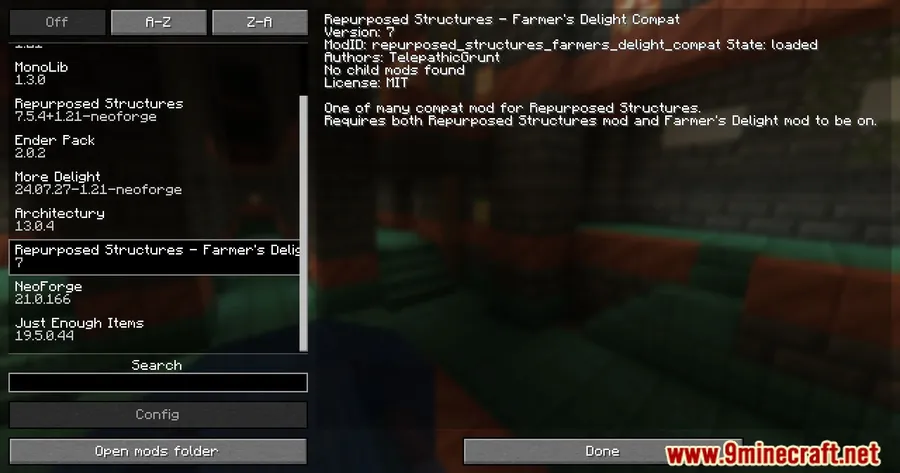 Repurposed Structures Farmer's Delight Compat Mod screenshot 1 showing mod in action