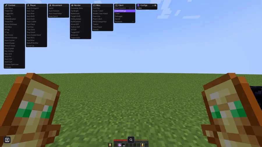 Silk Client Mod screenshot 1 showing mod in action
